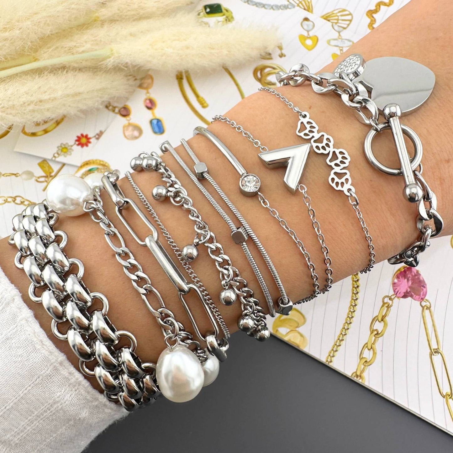 "Hjärta" Armband, Rostfritt stål 88243