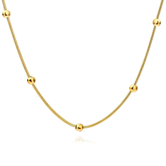 Halsband i 18K guldpläterat stål – längre kedja 45 cm