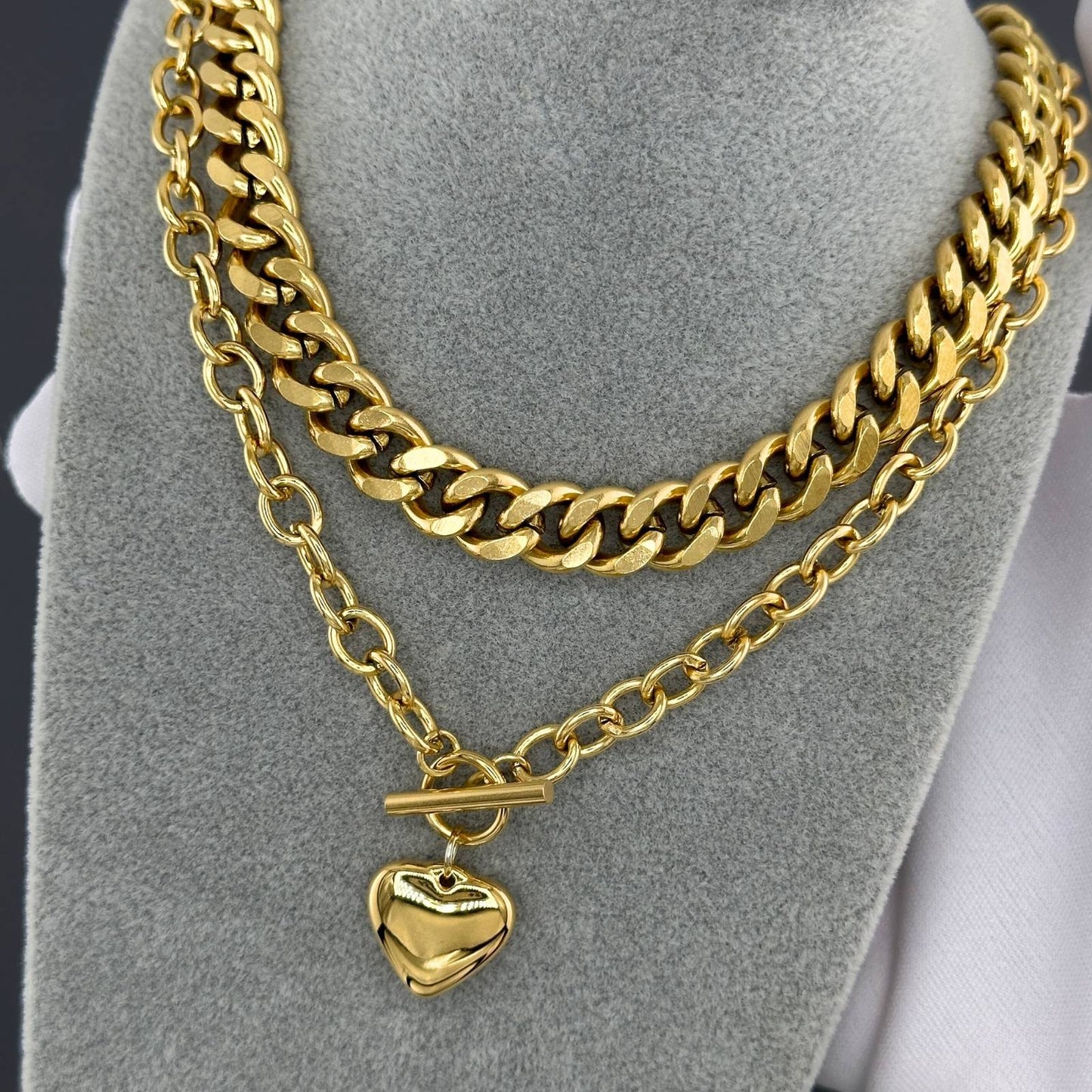"Hjärta" Halsband, 18K guldpläterat stål 87417