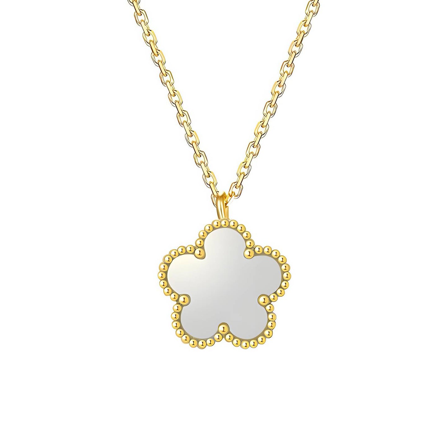 "Blomma" Halsband, 18K guldpläterat stål 87773