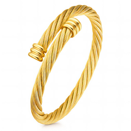 Armband i 18K guldpläterat stål – öppet format
