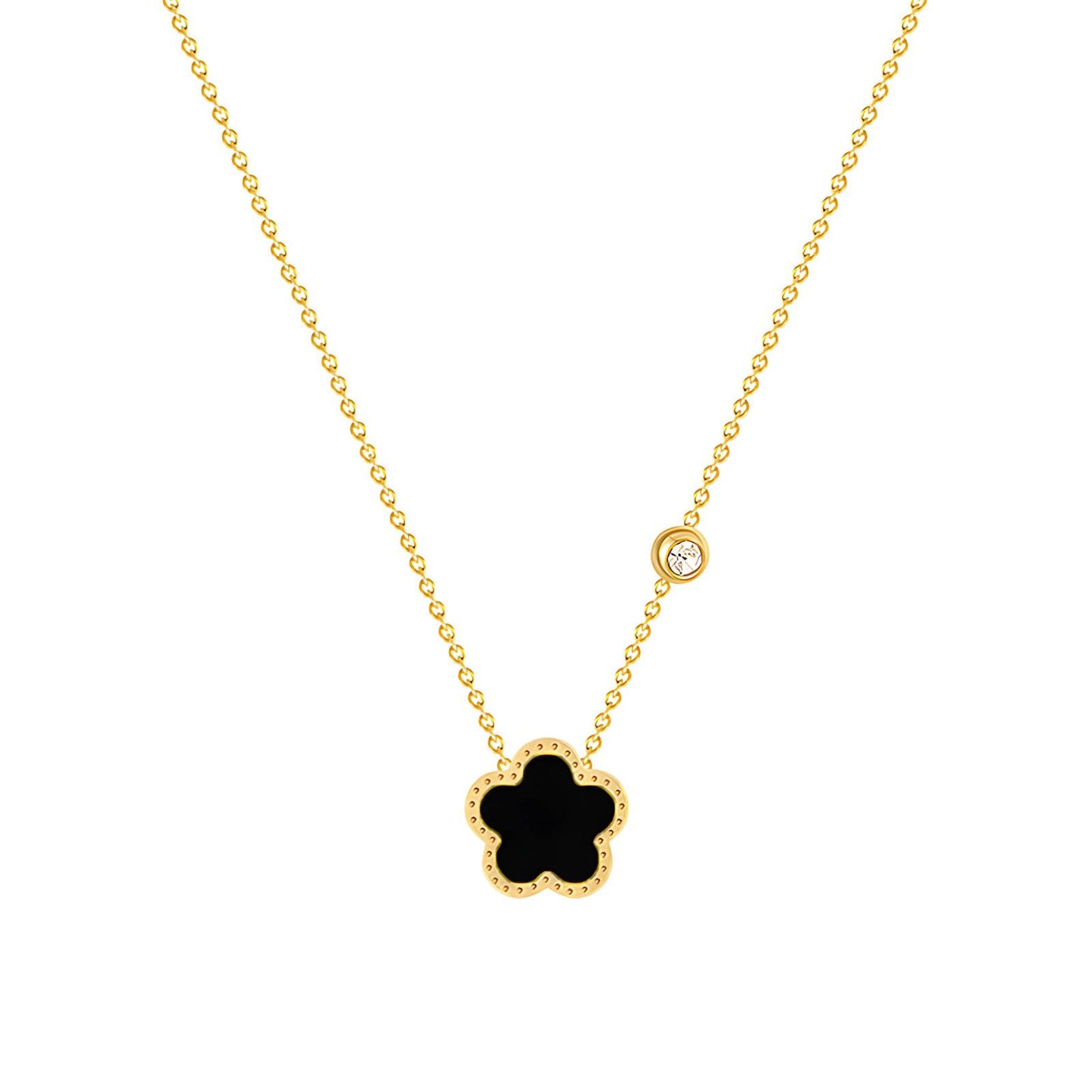 "Blomma" Halsband, 18K guldpläterat stål 87910