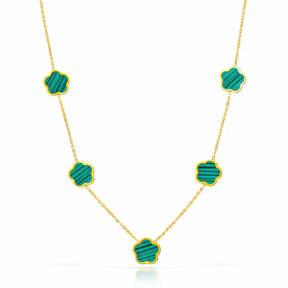 Blommor-halsband i 18K guldpläterat stål