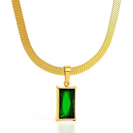 Zirkonia-halsband i 18K guldpläterat stål