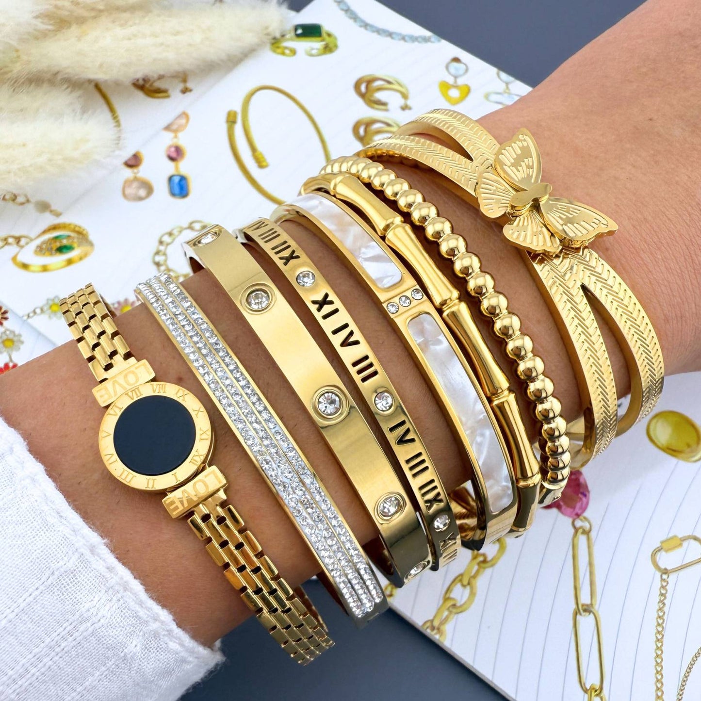 Armband, 18K guldpläterat stål 87735