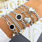 Armband med Svart Detalj & Cubic Zirkonia – Rostfritt Stål 89648