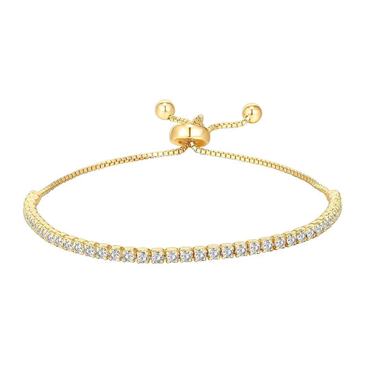 "Tennis" Armband, 18K guldpläterad mässing 87185