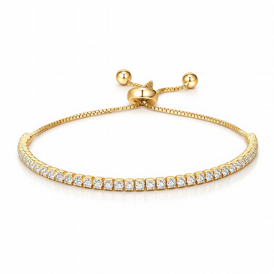 Tennis-armband i 18K guldpläterat mässing