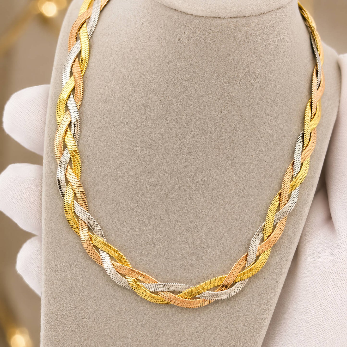Halsband i 18K guldpläterat stål – tunn klassisk kedja