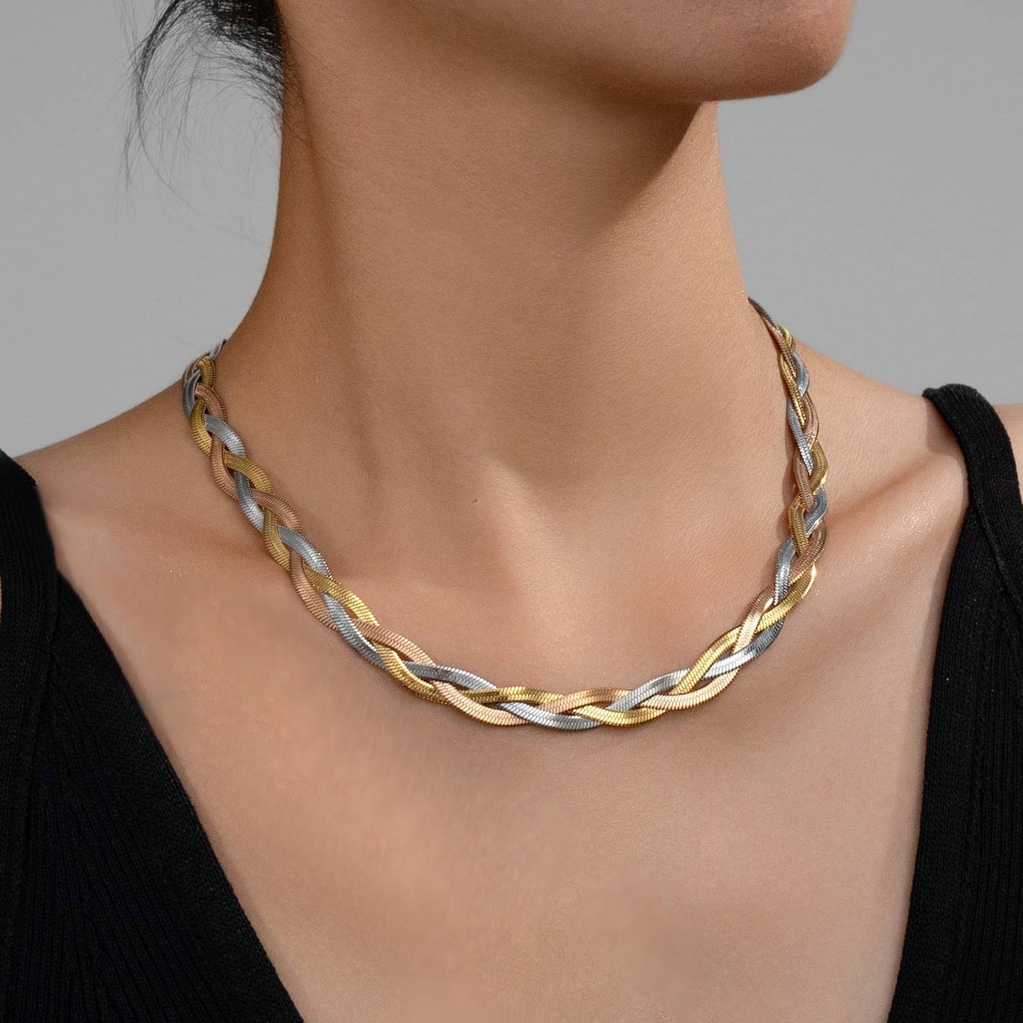 Halsband i 18K guldpläterat stål – tunn klassisk kedja