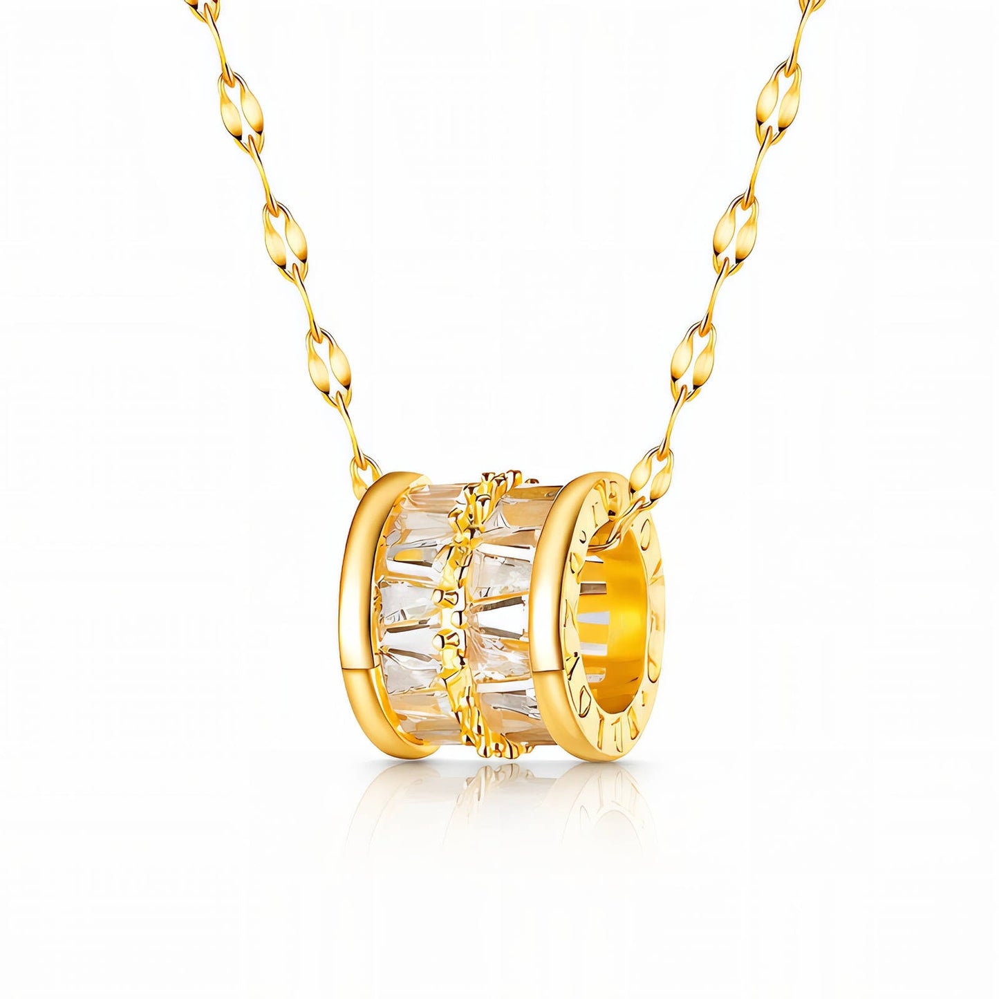 Zirkonia-halsband i 18K guldpläterat stål
