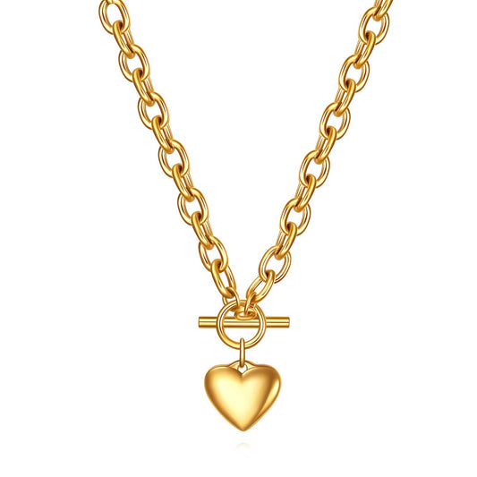 "Hjärta" Halsband, 18K guldpläterat stål 87417