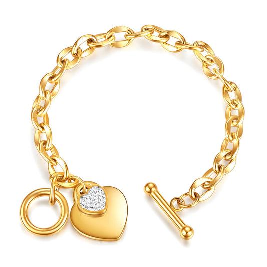 "Hjärtan"-armband, 18K guldpläterat stål 87722