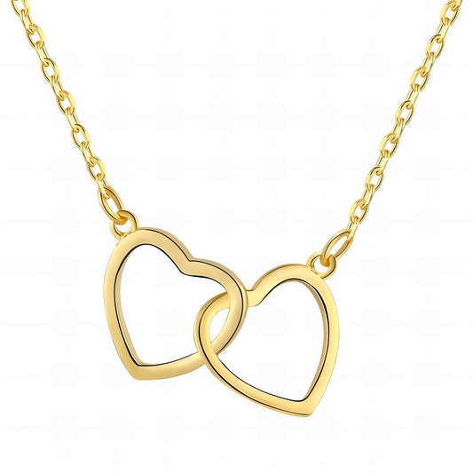 "Hjärtan" Halsband, 18K guldpläterat stål 87729