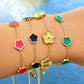 Blomsteräng-armband i 18K guldpläterat stål