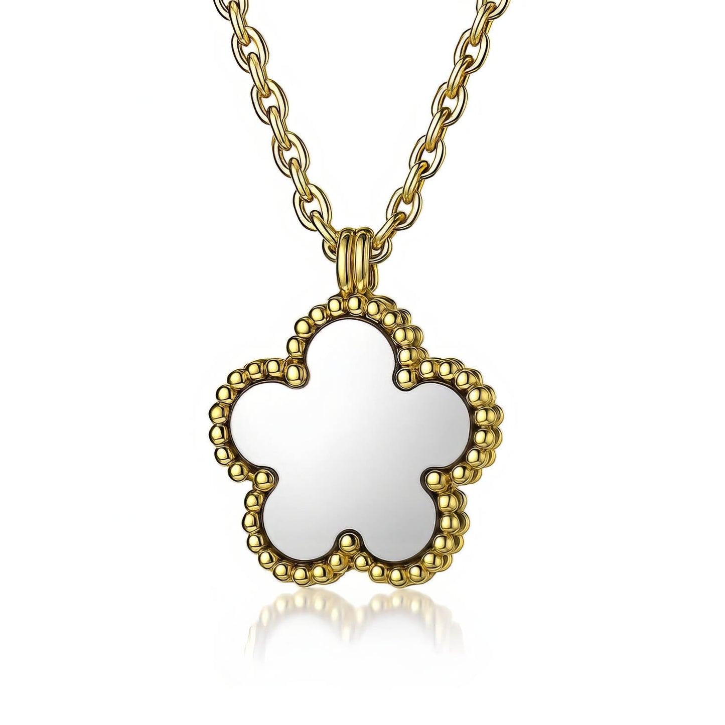 Blomma-halsband i 18K guldpläterat stål