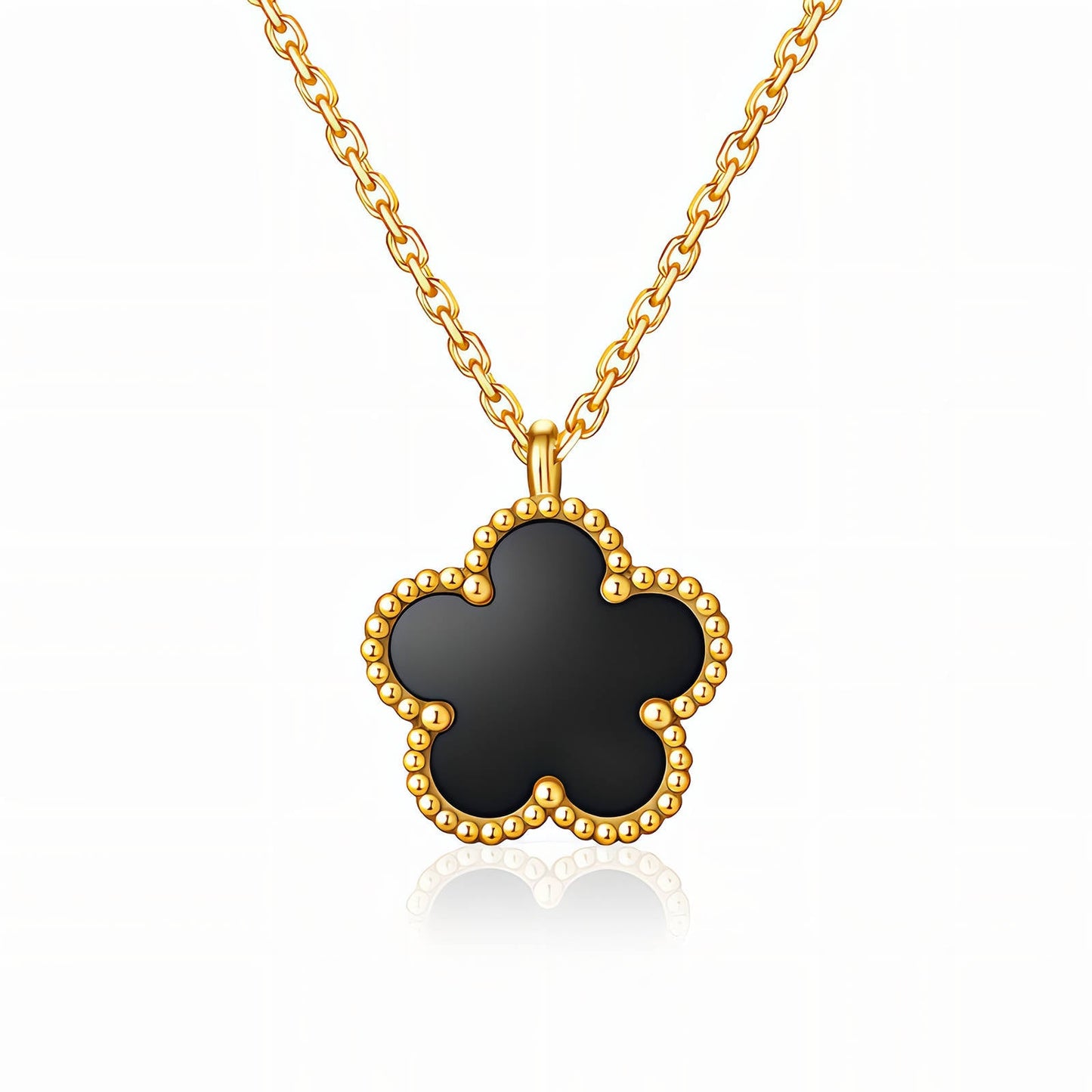 Blomma-halsband i 18K guldpläterat stål