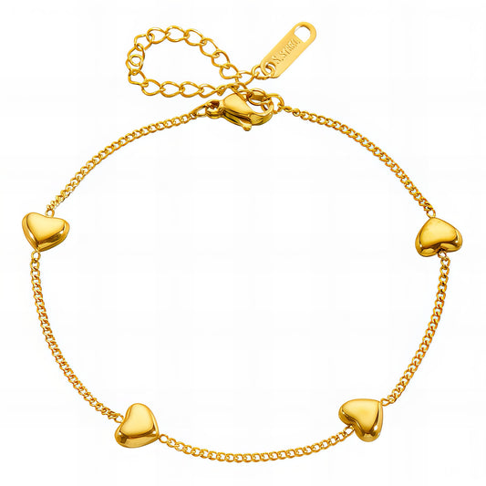 "Hjärtan" Armband, 18K guldpläterat stål 90261