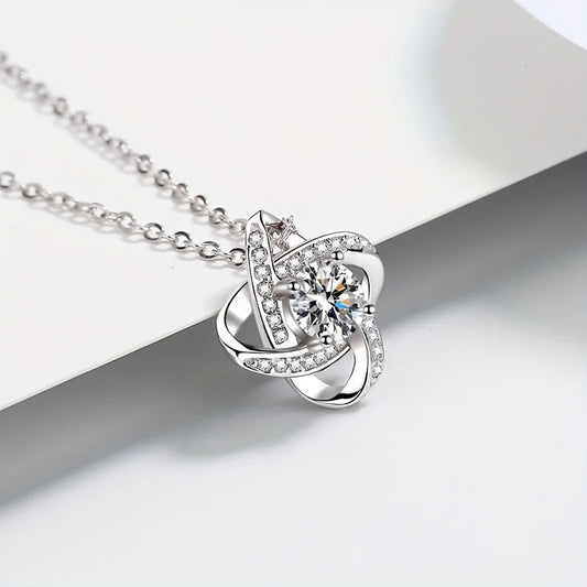 “Till min vackra mamma” Halsband – Kärleksknut med Cubic Zirkonia