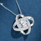 Halsband i rostfritt stål – kärleksknut med cubic zirkonia